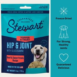 Stewart Hip & Joint with Glucosamine, Beef & Sweet Potato Recipe Limited-Ingredient Adult Freeze-Dried Dog Treats, 8-oz pouch slide 2 of 4