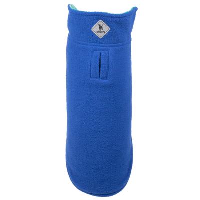 Show full view: The Worthy Dog Fargo Fleece Dog Jacket, Royal/Green, 16-in slide 3 of 3