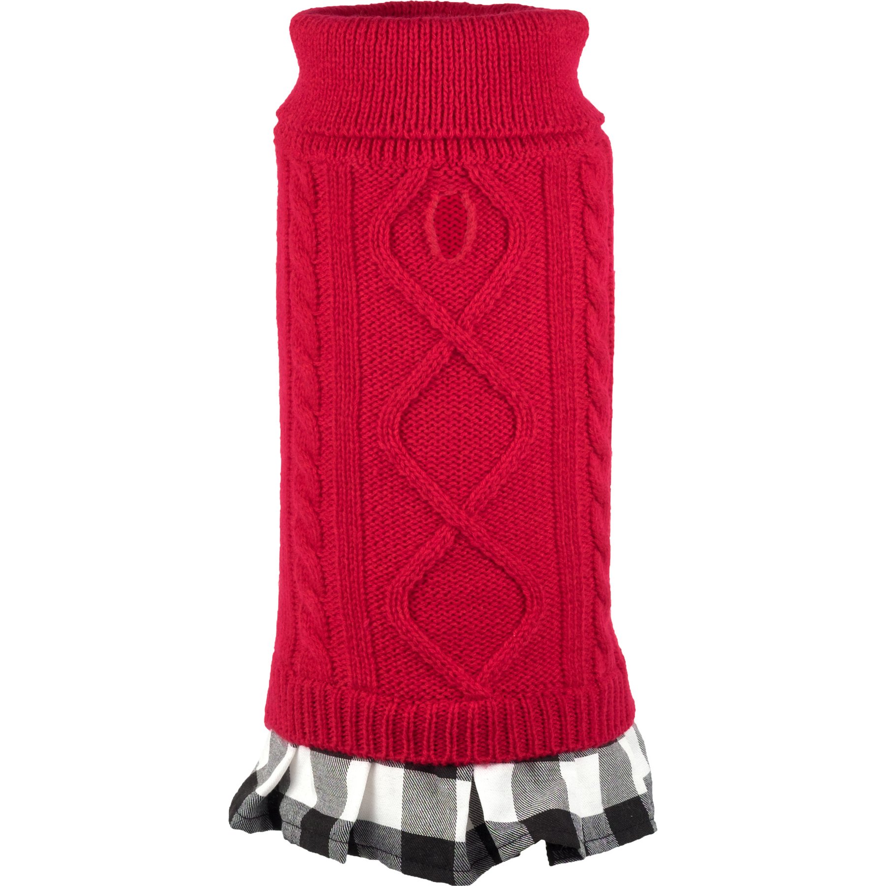 The Worthy Dog Turtleneck Dog Sweater, Red, Small