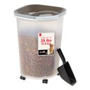 IRIS Premium Airtight Dog Food Storage Container with Casters, Scoop, Seal & Air Valve, Brown, 25-lbs