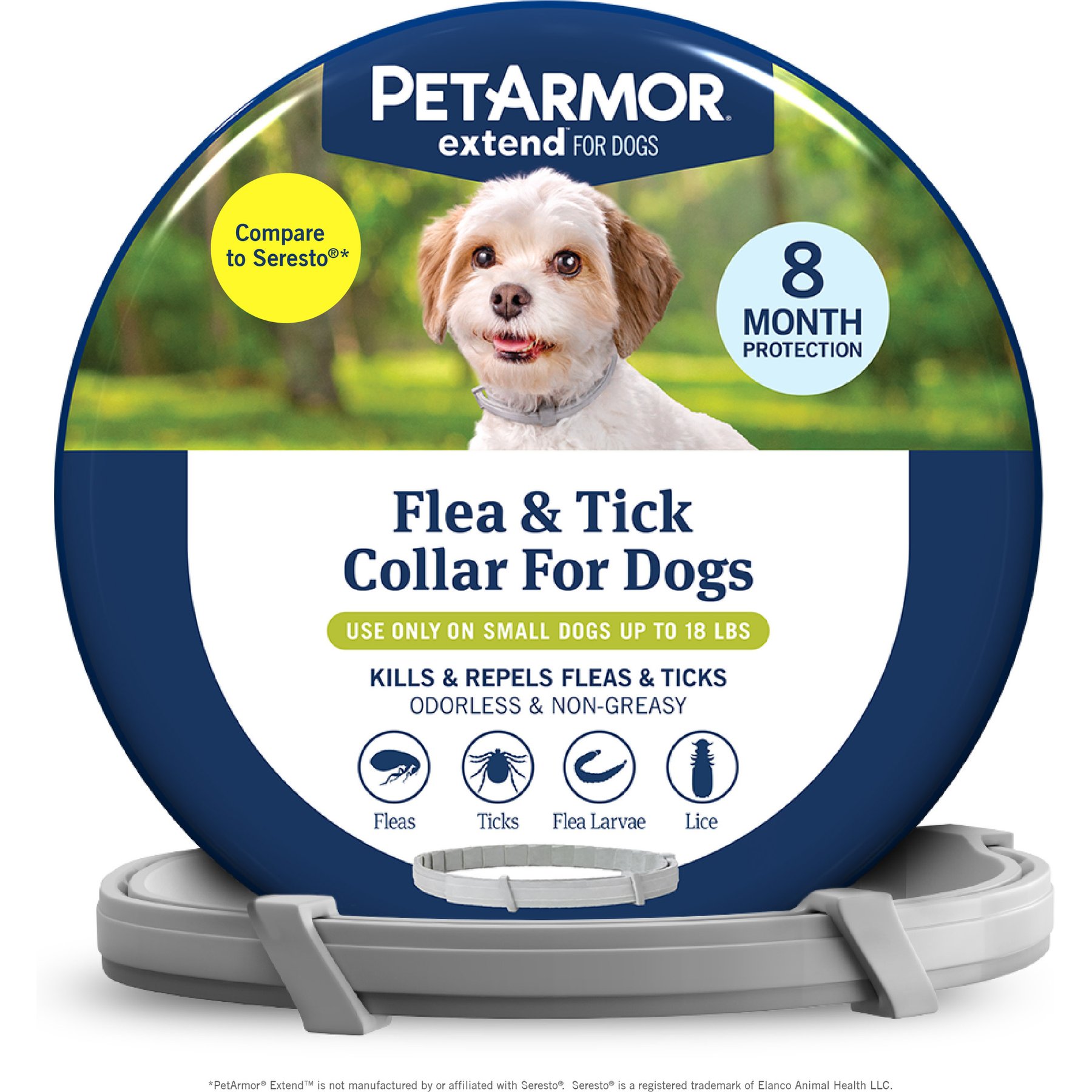 PetArmor Extend Flea & Tick Collar for Dogs, 1 Collar (8-mos. supply), up to 18 lbs