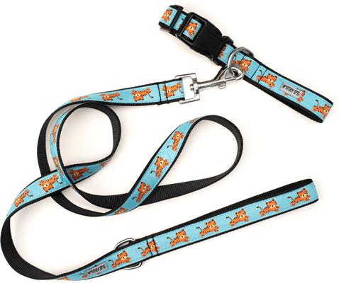 Show full view: The Worthy Dog Tigers Dog Lead, Blue, Large: 5-ft long, 1-in wide slide 3 of 3