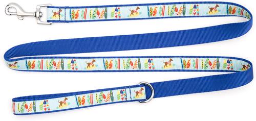 Show full view: The Worthy Dog Surf’s Up Dog Lead, Blue, Small: 5-ft long, 5/8-in wide slide 2 of 4