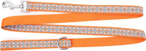 Show full view: The Worthy Dog Stamp Print Dog Lead, Coral, Large: 5-ft long, 1-in wide slide 3 of 3