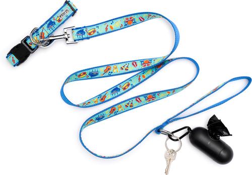 Show full view: The Worthy Dog Music Dog Lead, Blue, Small: 5-ft long, 5/8-in wide slide 3 of 3