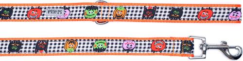 Show full view: The Worthy Dog Monster Mash Dog Lead, Black/White Multi, Large: 5-ft long, 1-in wide slide 2 of 4