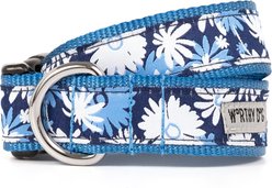 The Worthy Dog Flower Power Dog Collar, Navy, X-Large: 17 to 23-in neck, 1-in wide