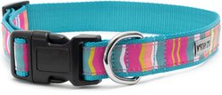The Worthy Dog Fiesta Stripe Dog Collar, Teal Multicolored, Large: 14 to 20-in neck, 1-in wide slide 2 of 3