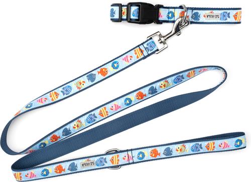 Show full view: The Worthy Dog Fishy Dog Collar, Blue, Medium: 11 to 17-in neck, 1-in wide slide 3 of 3