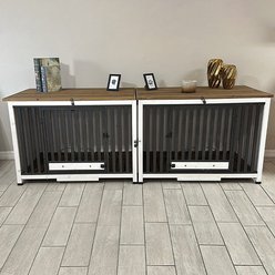 Aivituvin AIR100 Folding Wooden Dog Crate, White, Large slide 2 of 7