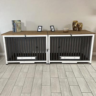 Show full view: Aivituvin AIR100 Folding Wooden Dog Crate, White, Large slide 2 of 8