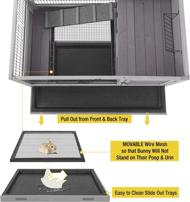 Show full view: Aivituvin 39-in Indoor & Outdoor Wheeled Rabbit & Guinea Pig Hutch slide 5 of 8