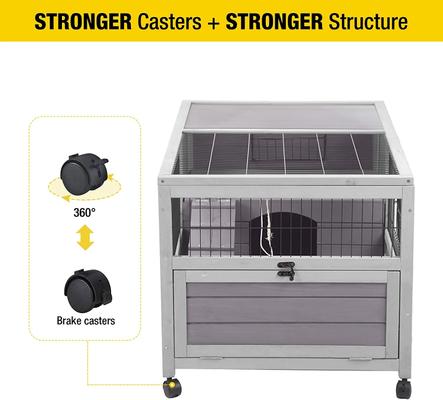 Show full view: Aivituvin 39-in Indoor & Outdoor Wheeled Rabbit & Guinea Pig Hutch slide 2 of 8