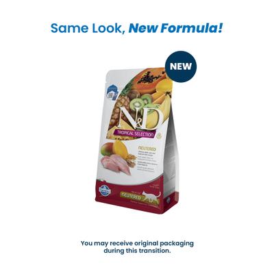 Show full view: Farmina N&D Tropical Selection Chicken Neutered Dry Cat Food, 22-lb bag slide 3 of 4