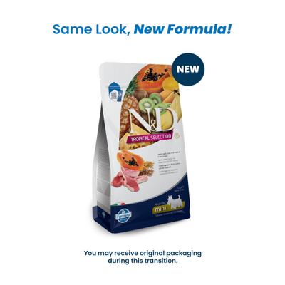 Show full view: Farmina N&D Tropical Selection Lamb Adult Mini Dry Dog Food, 3.3-lb bag slide 3 of 11