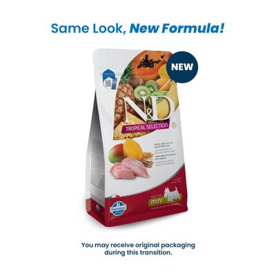 Show full view: Farmina N&D Tropical Selection Chicken Adult Mini Dry Dog Food, 3.3-lb bag slide 3 of 3