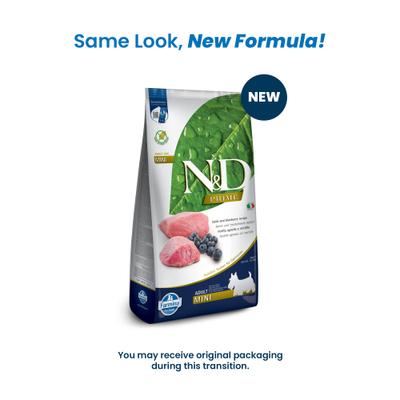 Show full view: Farmina N&D Prime Lamb & Blueberry Recipe Adult Mini Dry Dog Food, 15.4-lb bag slide 3 of 11