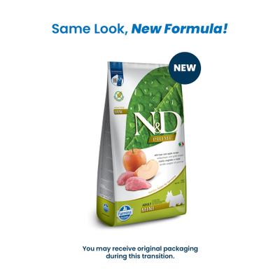 Show full view: Farmina Natural & Delicious Wild Boar Grain-Free Mini Breed Formula Dry Dog Food, 15.4-lb bag slide 3 of 11