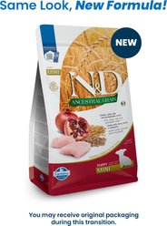 Farmina N&D Ancestral Grain Chicken & Pomegranate Mini Puppy Dry Dog Food, 5.5-lb bag slide 2 of 9