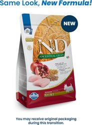 Farmina N&D Ancestral Grain Chicken & Pomegranate Mini Senior Dry Dog Food, 5.5-lb bag slide 2 of 9