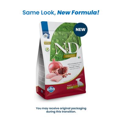 Show full view: Farmina N&D Prime Chicken & Pomegranate Mini Puppy Dry Dog Food, 5.5-lb bag slide 3 of 11