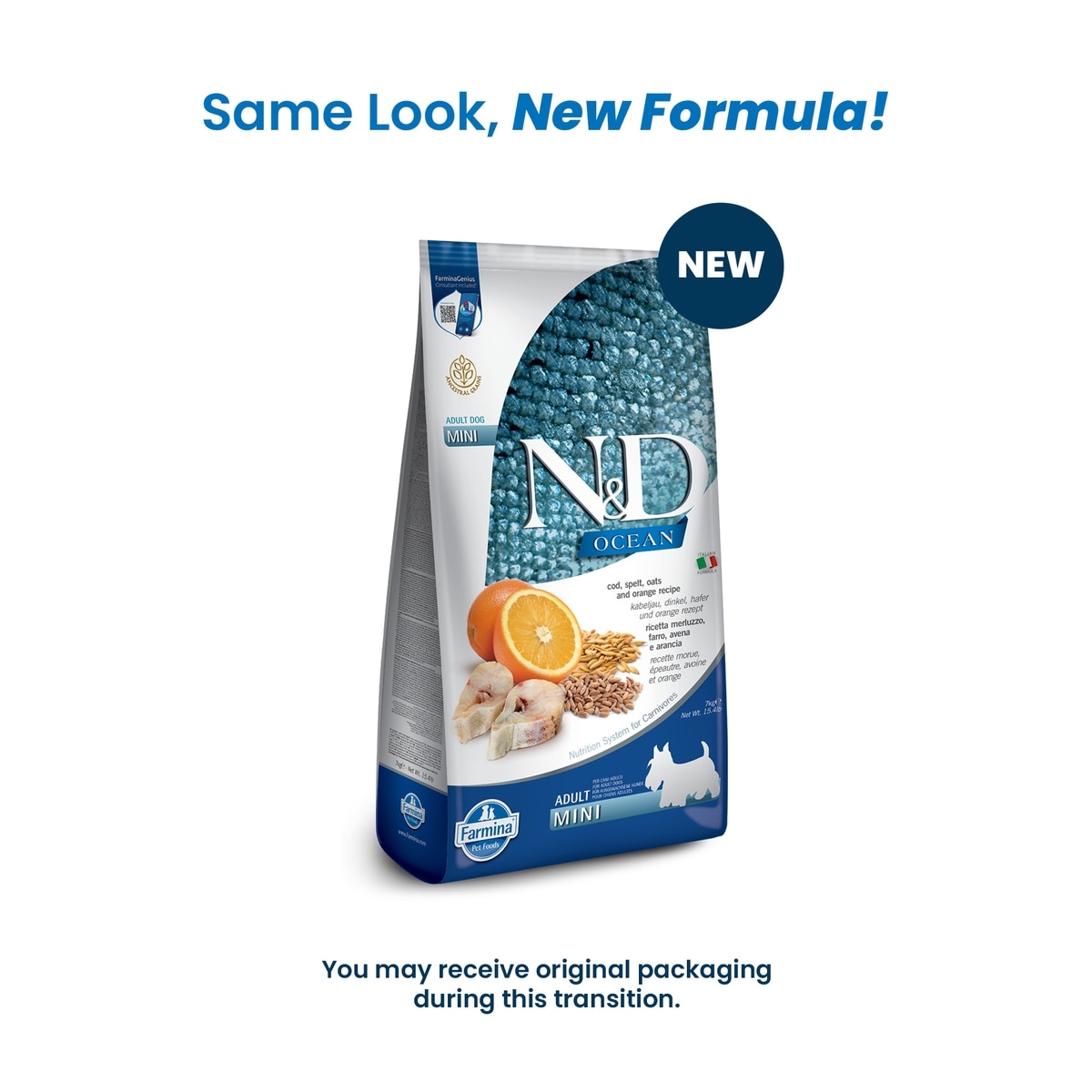 FARMINA N&D Ocean Codfish & Orange Ancestral Grain Mini Adult Dry