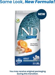 Farmina N&D Ocean Canine Adult Cod, Pumpkin & Orange Dry Dog Food, 22-lb bag slide 2 of 2