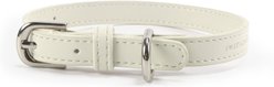 Pistachio Brands Vegan Faux Leather Dog Collar, Bone, Medium