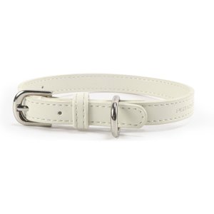 Pistachio Brands Vegan Faux Leather Dog Collar, Bone, Medium