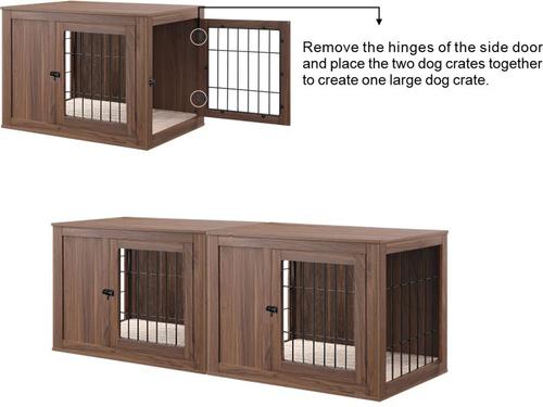 Show full view: Unipaws Furniture Style Dog Crate, Walnut, 36-in wide slide 7 of 9