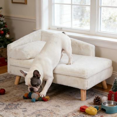 Show full view: Wisfor Elevated Waterproof L-Shaped Nordic Stool Cat Sofa Bed, White, Medium slide 3 of 10