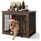 Show in main carousel: WARCAT Wooden Indoor Thick Cushion Double Door Furniture Style Dog Crate, Dark Brown, Medium slide 1 of 8