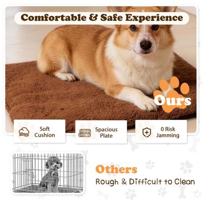 Show full view: WARCAT Wooden Indoor Thick Cushion Double Door Furniture Style Dog Crate, Brown, Large slide 4 of 7