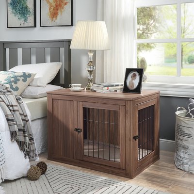 Unipaws Unipaws Furniture Style Dog Crate, Walnut, 36-in wide
