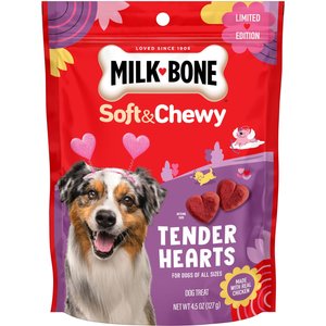 Milk-Bone Tender Hearts Soft & Chewy Dog Treats, 4.5-oz bag