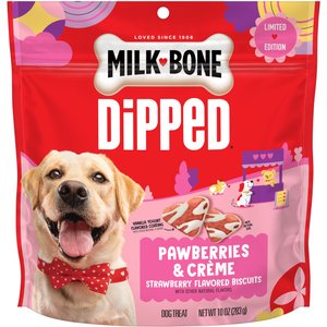 Milk-Bone Pawberries & Creme Strawberry Flavored Dog Biscuits, 10-oz bag