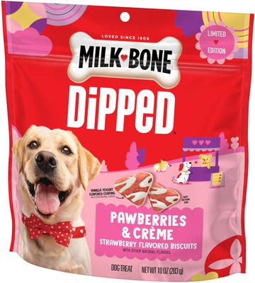 Show full view: Milk-Bone Pawberries & Creme Strawberry Flavored Dog Biscuits, 10-oz bag slide 5 of 12