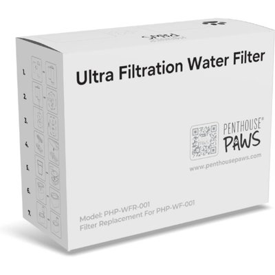 Penthouse Paws Penthouse Paws Smart Wireless Dog & Cat Water Fountain Filter Replacement, Black, 118-oz
