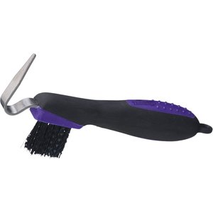 Tough1 Great Grip Hoof Pick & Horse Brush, Purple