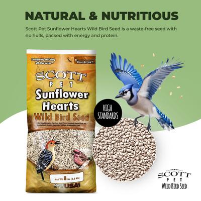 Show full view: SCOTT PET Sunflower Hearts Seed Cardinal Wild Bird Food, 8-lb bag slide 2 of 8
