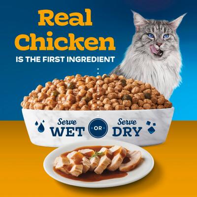 Show full view: Blue Buffalo Tastefuls Irresistible Gravy Experience Senior Chicken & Brown Rice Recipe Dry Cat Food, 3-lb bag slide 4 of 10