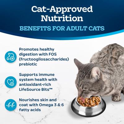 Show full view: Blue Buffalo Tastefuls Irresistible Gravy Experience Salmon & Brown Rice Recipe Dry Cat Food, 5-lb bag slide 8 of 10