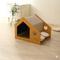 Show in main carousel: NonoPets 2-in-1 Wooden Cat House with Feeding Station with Scratch Roof & Food Bowls slide 2 of 5