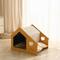 Show in main carousel: NonoPets 2-in-1 Wooden Cat House with Feeding Station with Scratch Roof & Food Bowls slide 1 of 5