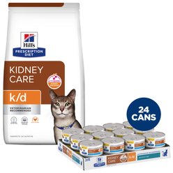 Hill's Prescription Diet k/d Kidney Care with Chicken Dry Food + Pate with Tuna Wet Cat Food