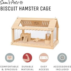 Sam's Pets Biscuit Hamster Cage, Natural Oak