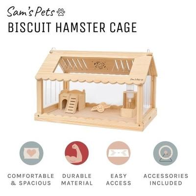 Show full view: Sam's Pets Biscuit Hamster Cage, Natural Oak slide 7 of 9
