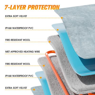 Show full view: Coziwow Adjustable Temperature & Waterproof Electric Dog & Cat Heating Pad with Timer, Chew Resistant Cord & Soft Washable Cover, Grey, Large: 16 x 20-in slide 6 of 7