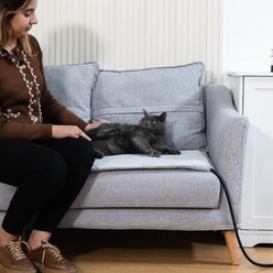 Coziwow Adjustable Temperature & Waterproof Electric Dog & Cat Heating Pad with Timer, Chew Resistant Cord & Soft Washable Cover, Grey, Small: 12 x 16-in slide 2 of 7