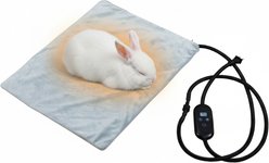 Coziwow Adjustable Temperature & Waterproof Electric Dog & Cat Heating Pad with Timer, Chew Resistant Cord & Soft Washable Cover, Grey, Small: 12 x 16-in